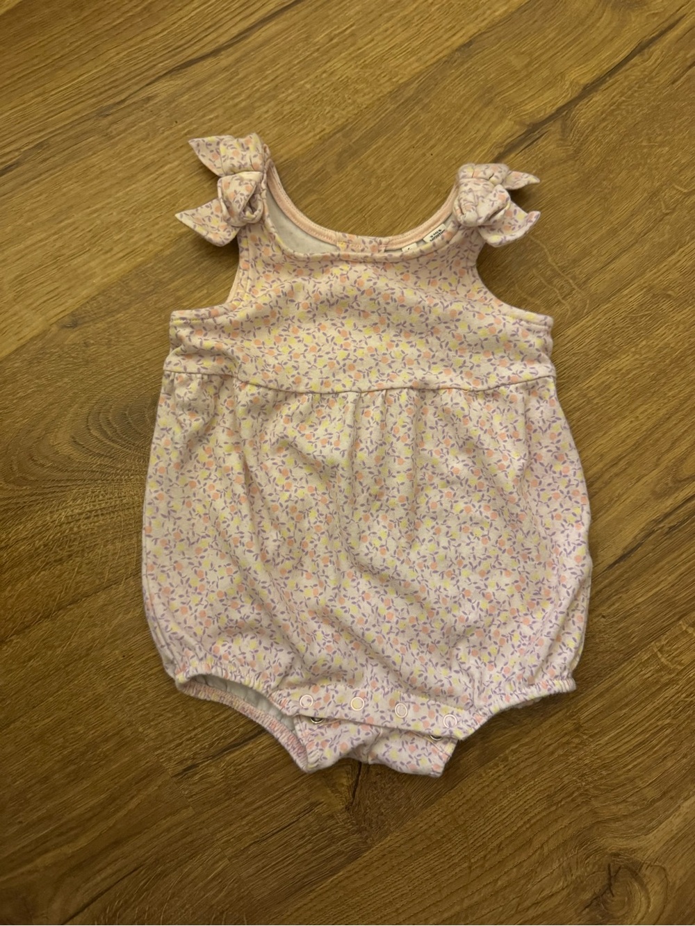 Janie and Jack Floral Bow-Shoulder Romper (3-6 months)